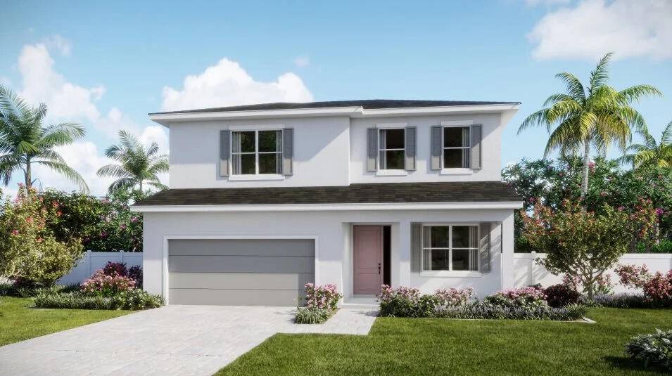 This new two story home showcases a gracious open design among the first floor kitchen, Great Room and dining room, which has direct access to the large covered lanai.