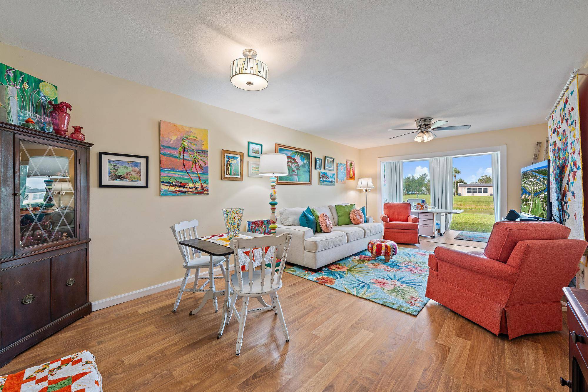 Experience the ideal combination of comfort and convenience in this beautifully updated 1 bedroom corner villa in the 55 gated community of Golden Lakes Village.