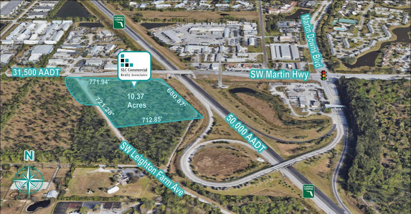 General Commercial land available with exposure on Florida Turnpike in desirable Palm City, FL.