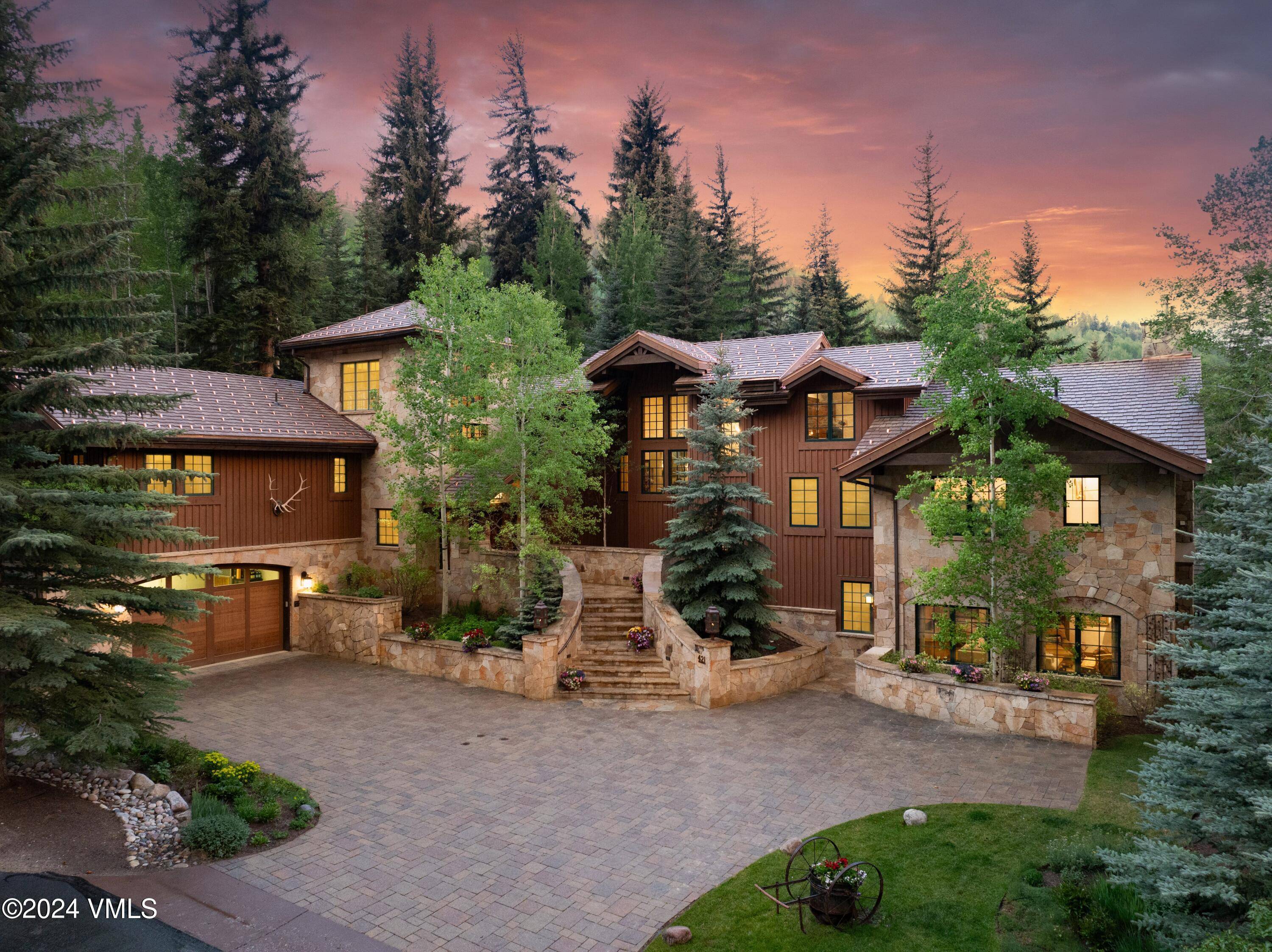 This magnificent Kyle Webb designed mountain residence in one of Vail's most exclusive neighborhoods, is privately situated among natures beauty.