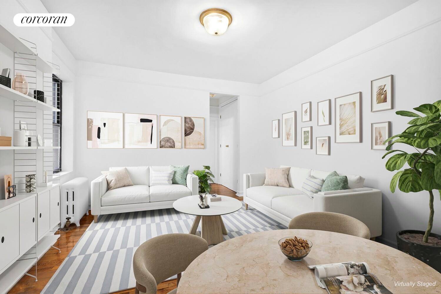 True one bedroom apartment with tremendous storage, eat in kitchen, elevator and laundry in building on the best block in lower Chelsea.