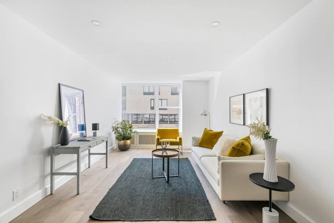 Sponsor Unit Introducing Apartment 3C in the historic Kheel Tower, a beautifully renovated, one bedroom, one bathroom home with wonderful natural light and oversized windows showcasing sunny, western exposures.