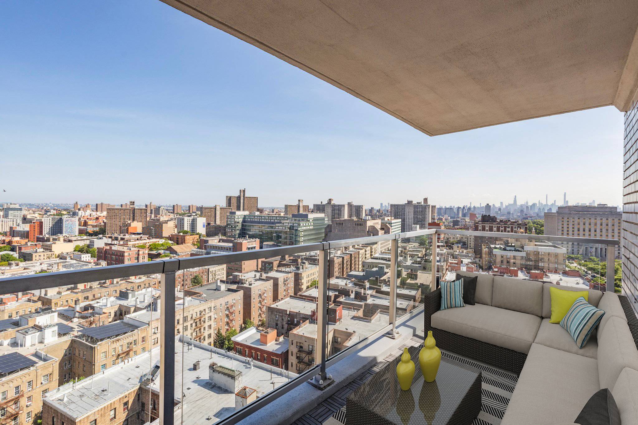 Enjoy sweeping views of the Manhattan Skyline, Yankee Stadium and the South Bronx from your private balcony on the 20th floor of the Grand Concourse s premier luxury cooperative building.
