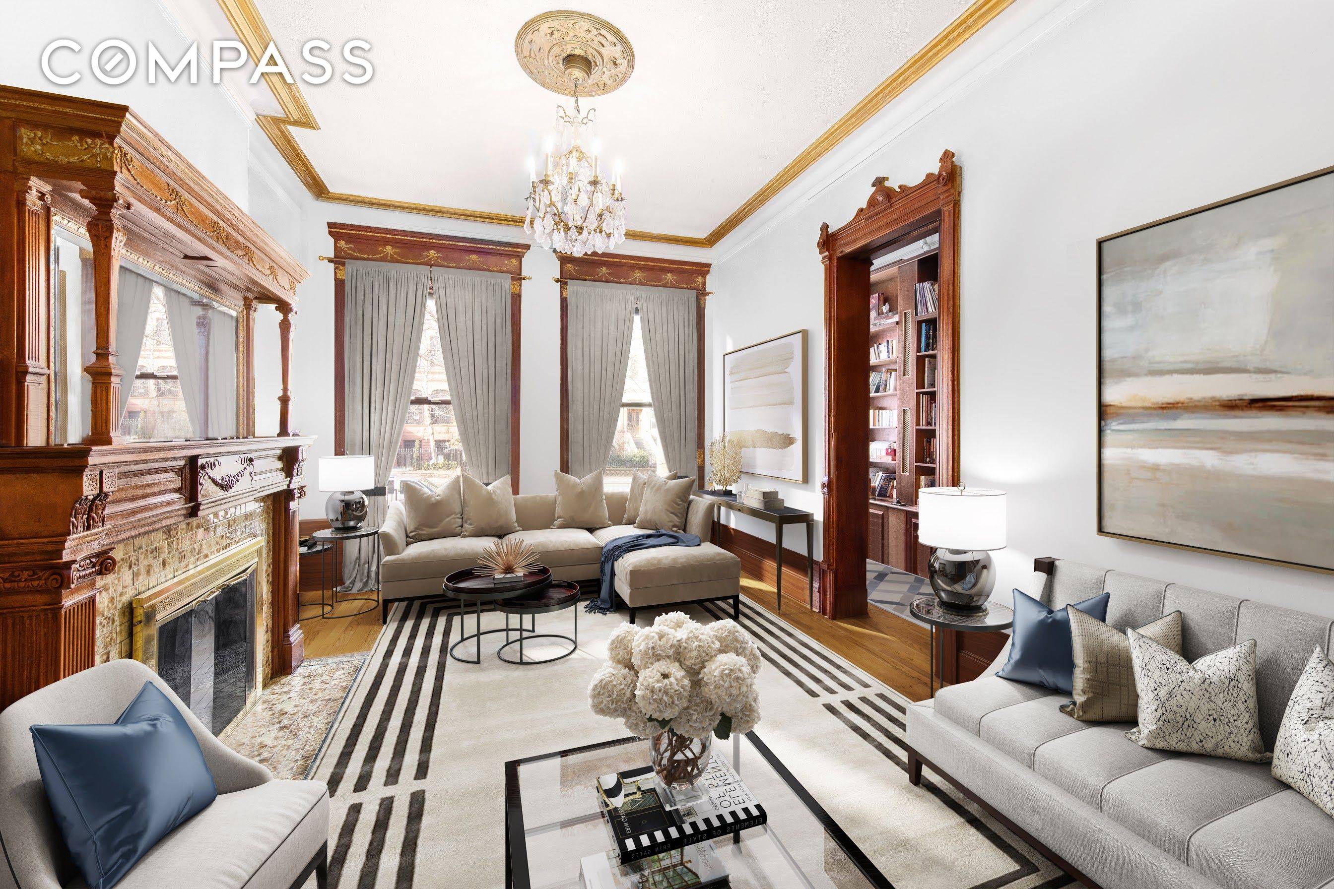 This charming 20 foot wide five story brownstone situated in Hamilton Heights, designed by architect Adolph Hoak in 1890, is truly a one of a kind single family home.