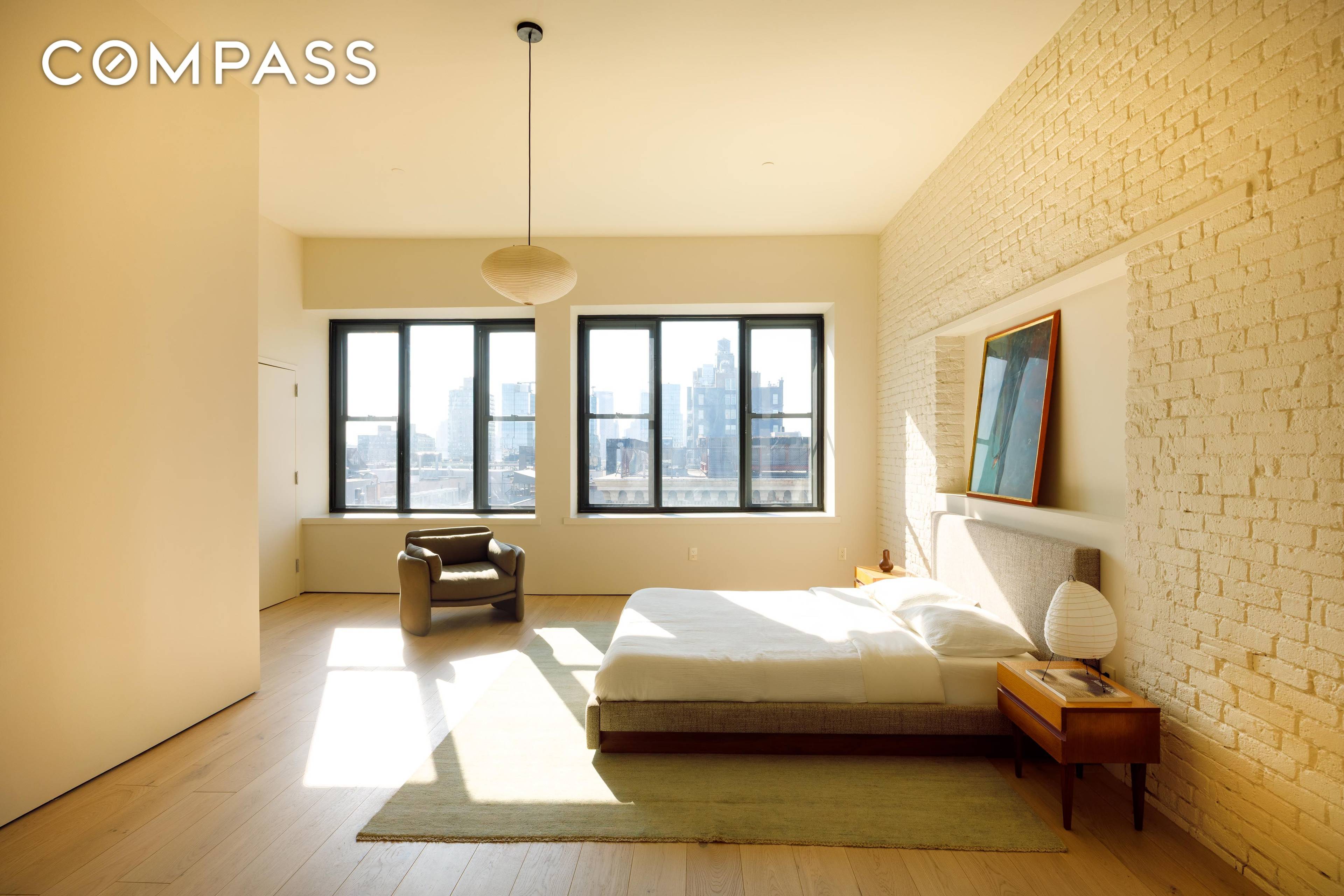 Welcome to your sun drenched, newly renovated, spacious loft three bedroom, two bath home with soaring 12 foot high ceilings, and sunset city river views over Manhattan.