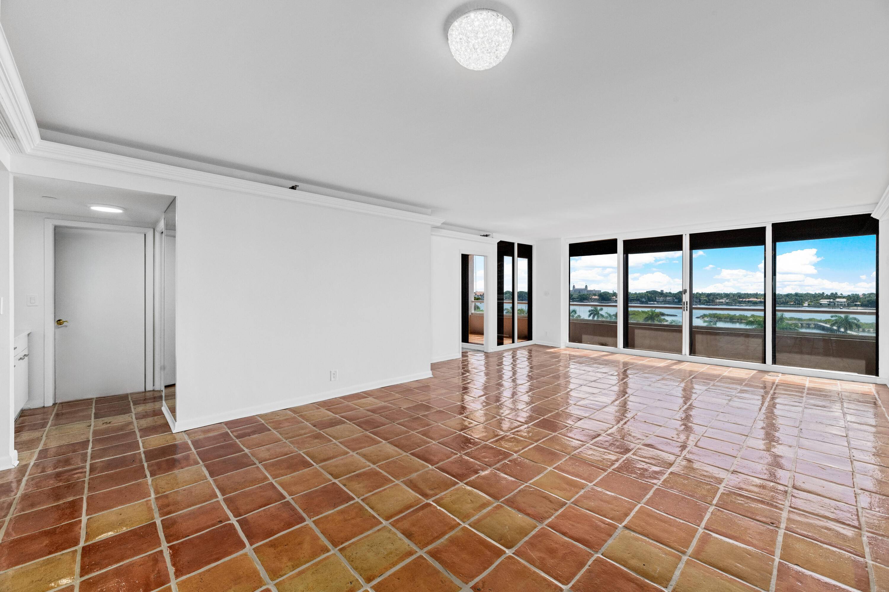 Exceptional 2 bedroom, 2 bath residence at The Plaza with breathtaking direct views of Palm Beach, The Breakers, theFlagler Museum, and the Intracoastal Waterway from the 6th floor.