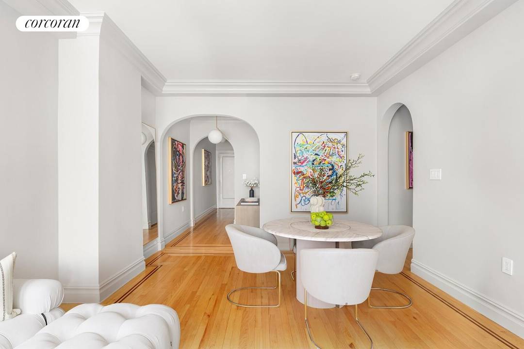 This elegant and sophisticated two bedroom two bath apartment faces south and gets tremendous sunlight.