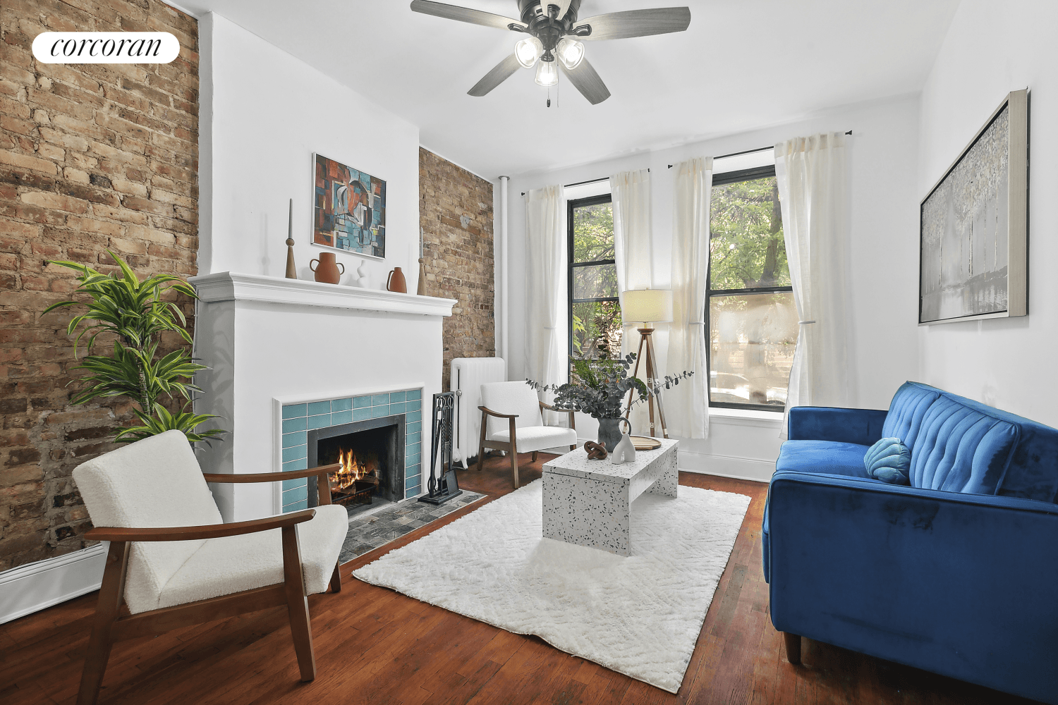 Welcome home to 656 Carroll Street, Residence 1R, a parlor level, 2 bedroom floor through co op with large private yard garden in prime Park Slope.