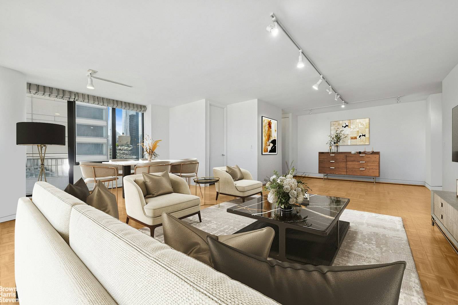 Indoor photos are virtually staged.
