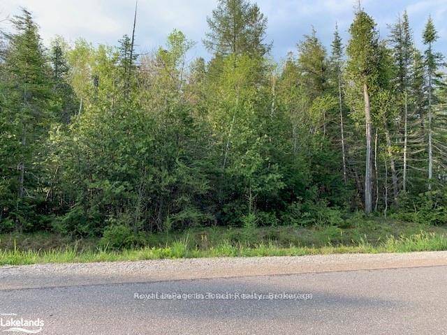 Treed vacant lot for sale in the Georgian Bay Estates area with access to the waters of Georgian Bay on Sunset Trail.