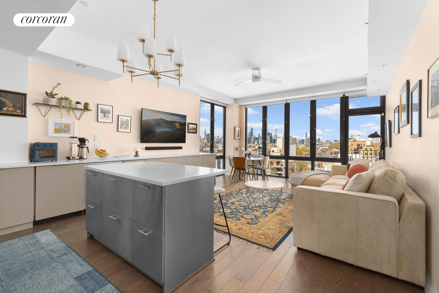 Welcome home to apartment 6 at 214 Richardson, a two bedroom, two bathroom home with two private outdoor spaces and endless views of the Manhattan amp ; Brooklyn skyline !