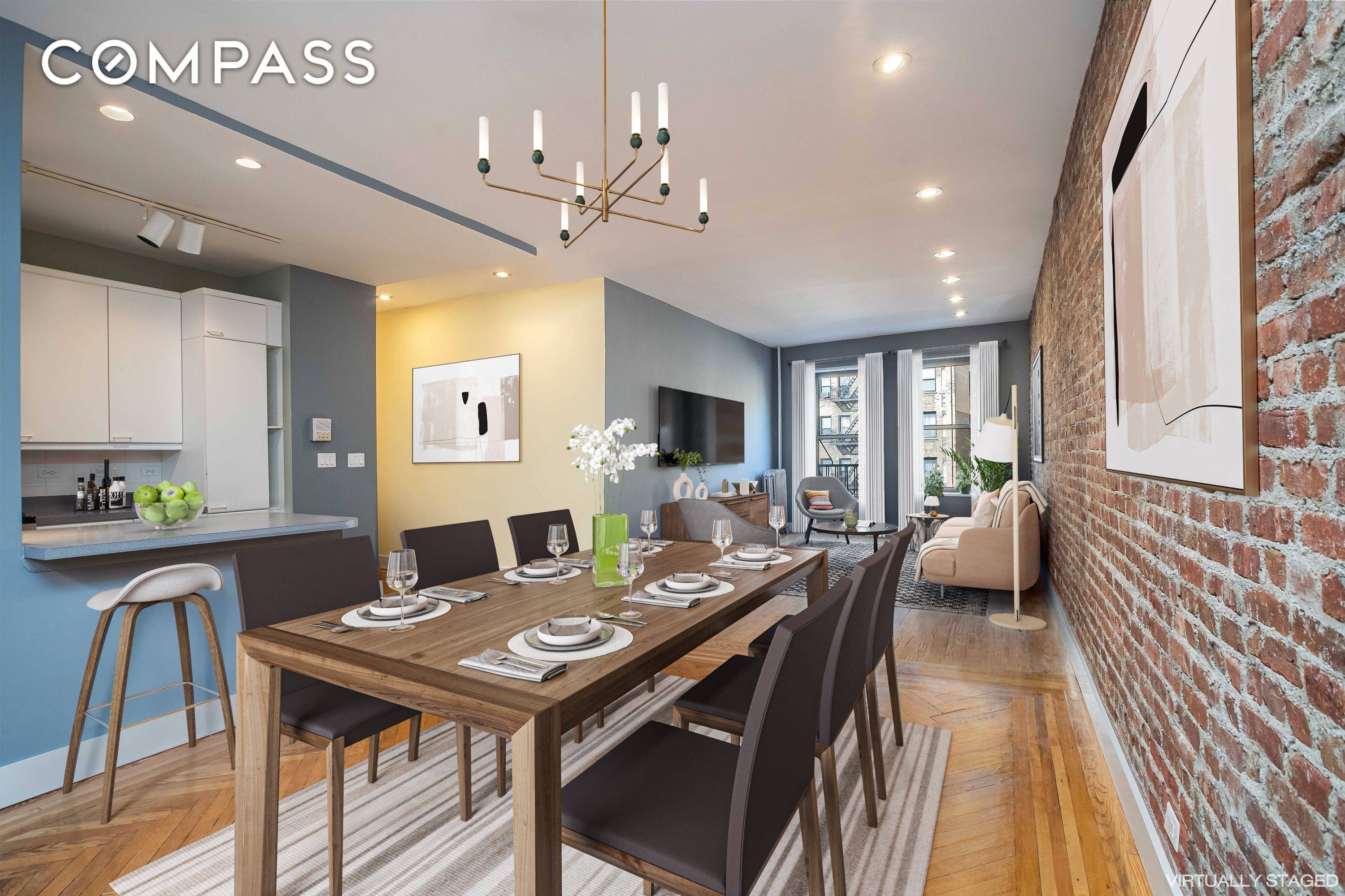 2 Large Bedrooms, Exposed Brick Generous Prewar Beauty !
