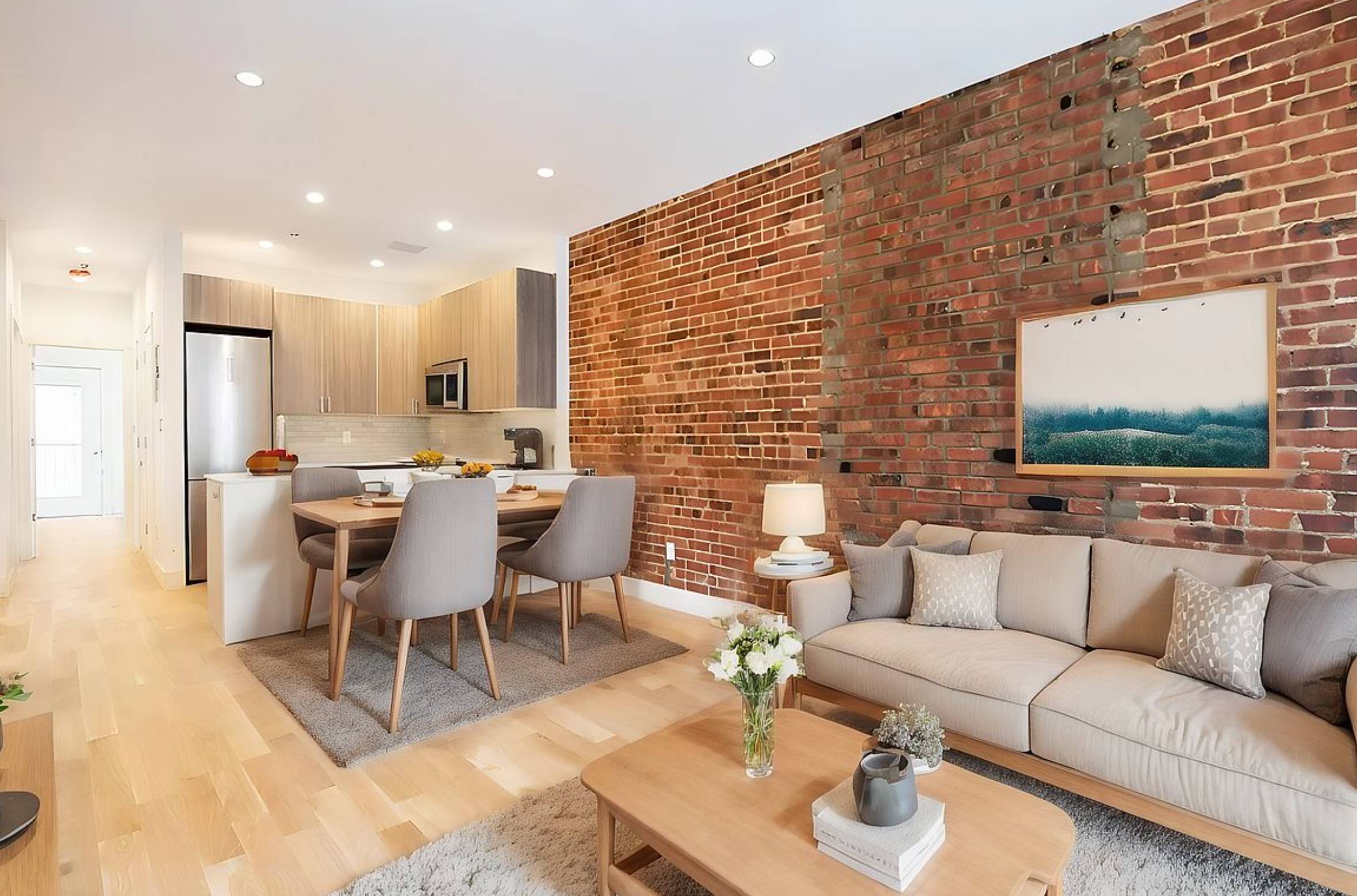 Spacious two bedroom with exposed brick walls, in unit washer dryer and a large private garden.