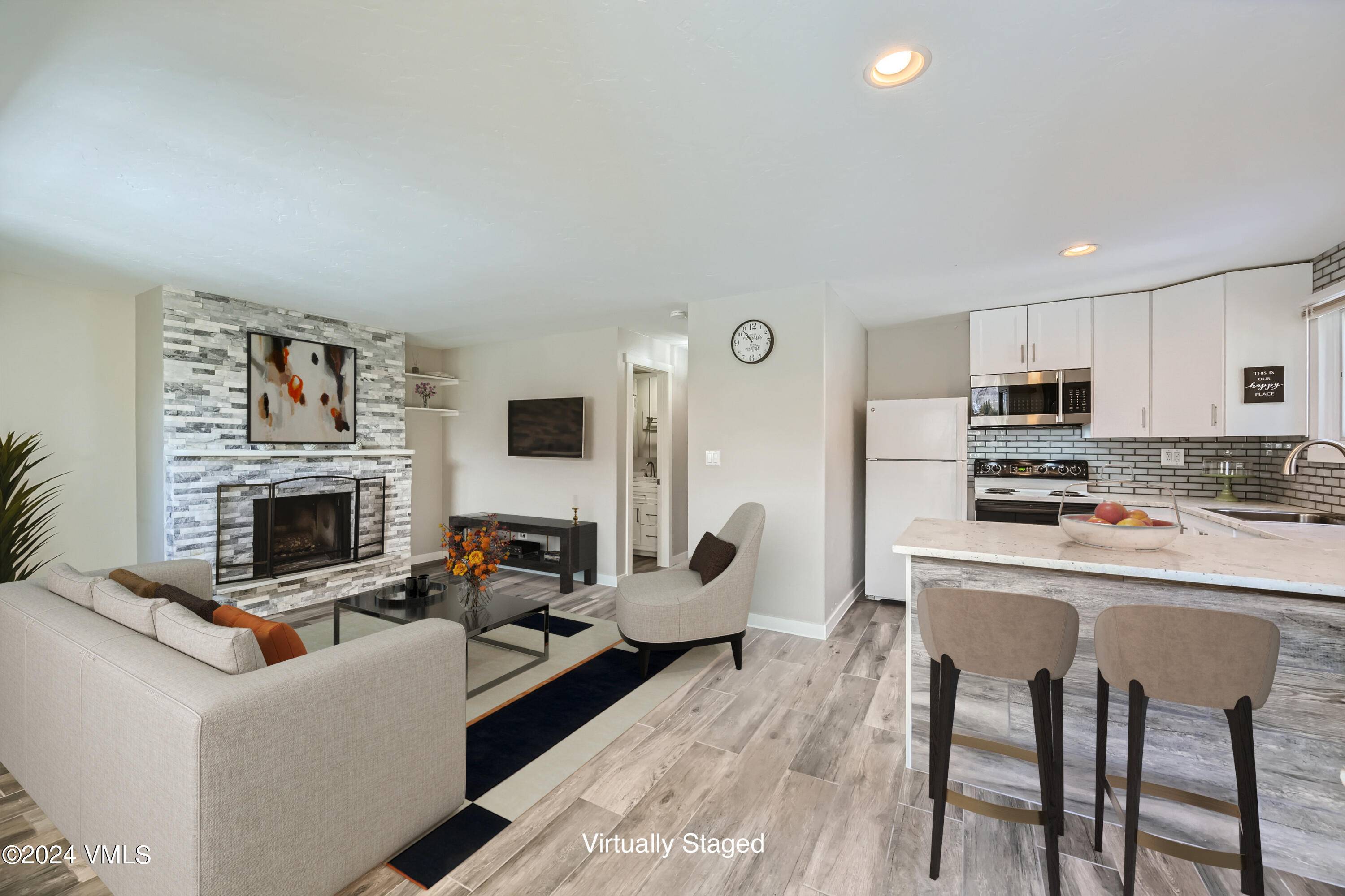 Embrace the mountain lifestyle you deserve in this beautifully remodeled 2 bedroom, 1 bath end unit condo.