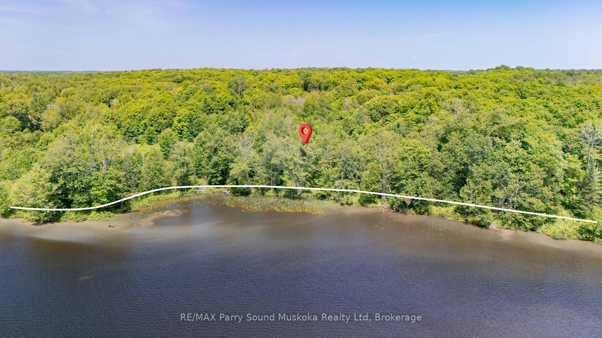 A prime waterfront building lot on Large Lake Manitouwabing with a long view and stunning west exposure for amazing sunset filled skies.