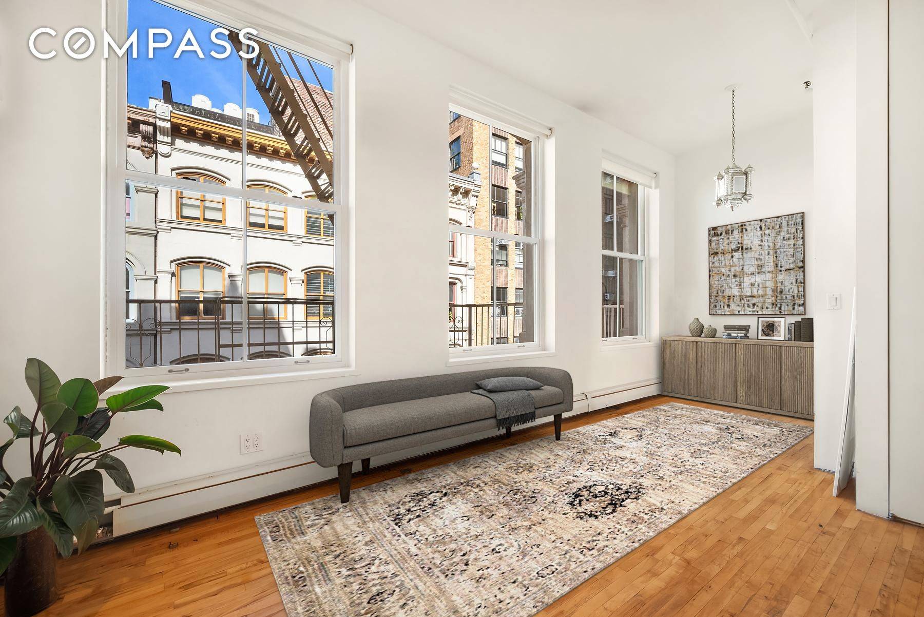 Room to roam in this expansive loft on Tribeca's pre eminent gallery block.