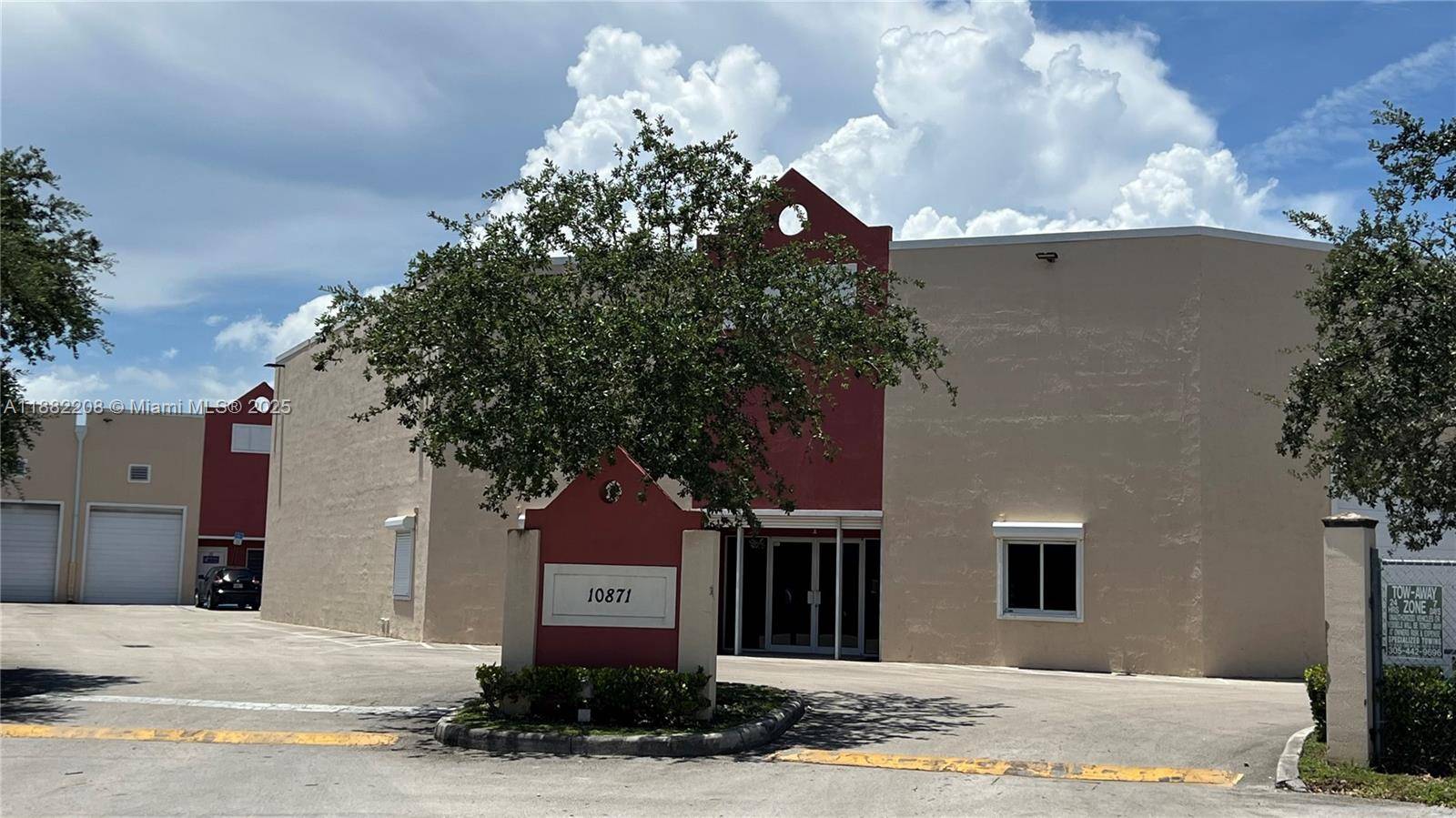 AIR CONDITIONED OFFICE AND WAREHOUSE ALL UNDER AC, NEW FLOORS, TWIN T CONCRETE ROOF, TWO ASSIGNED PARKING IN FRONT OF THE WAREHOUSE AND SEVERAL VISITOR PARKING SPACES THROUGHOUT.
