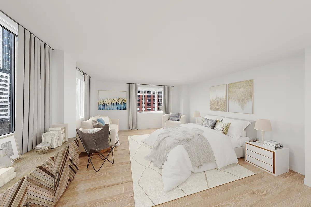Welcome to this spacious convertible one bedroom apartment in a full service luxury doorman building located in a prime downtown area.