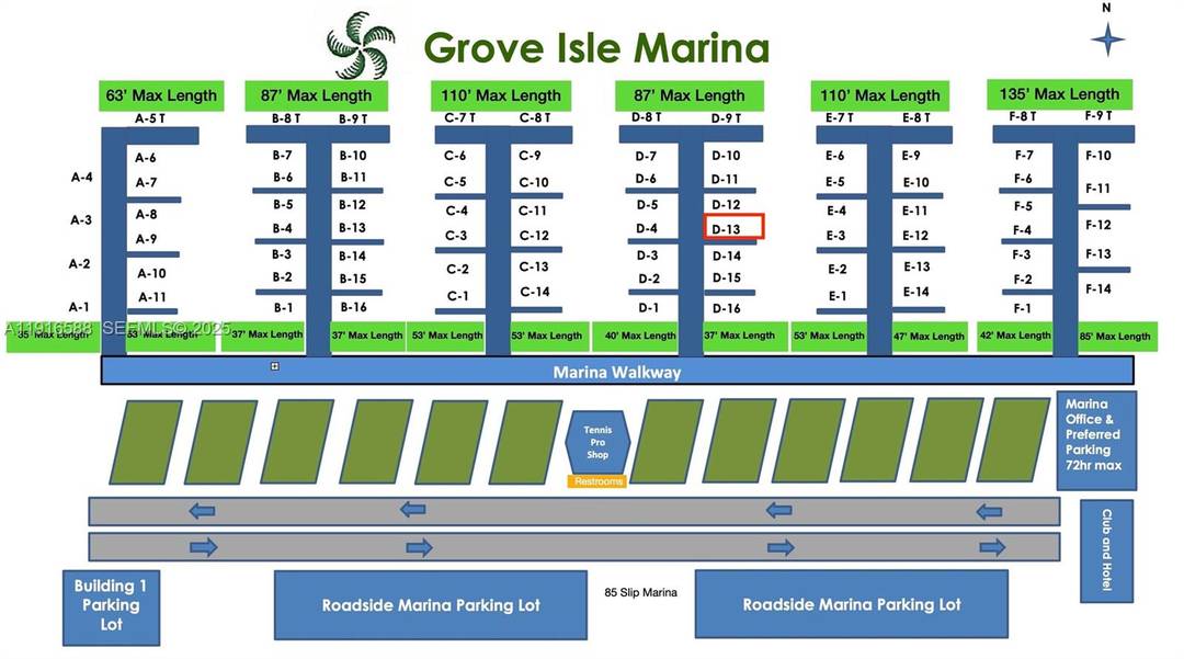 Rarely available Grove Isle Marina boat slip for sale !