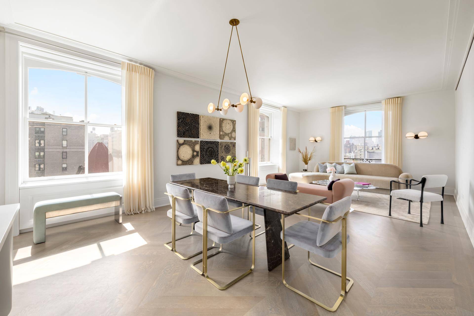This corner four bedroom, four and a half bathroom residence re envisioned by Robert A.