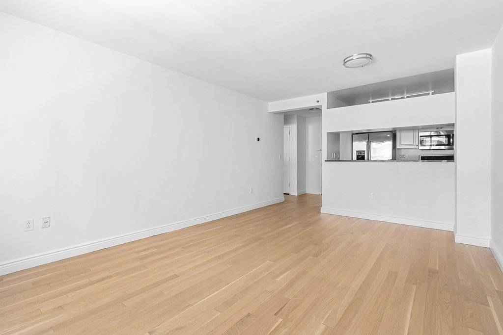 Welcome to this stunning one bedroom residence, featuring a large living space, king sized bedroom, and pass thru kitchen with granite countertops and stainless steel appliances.