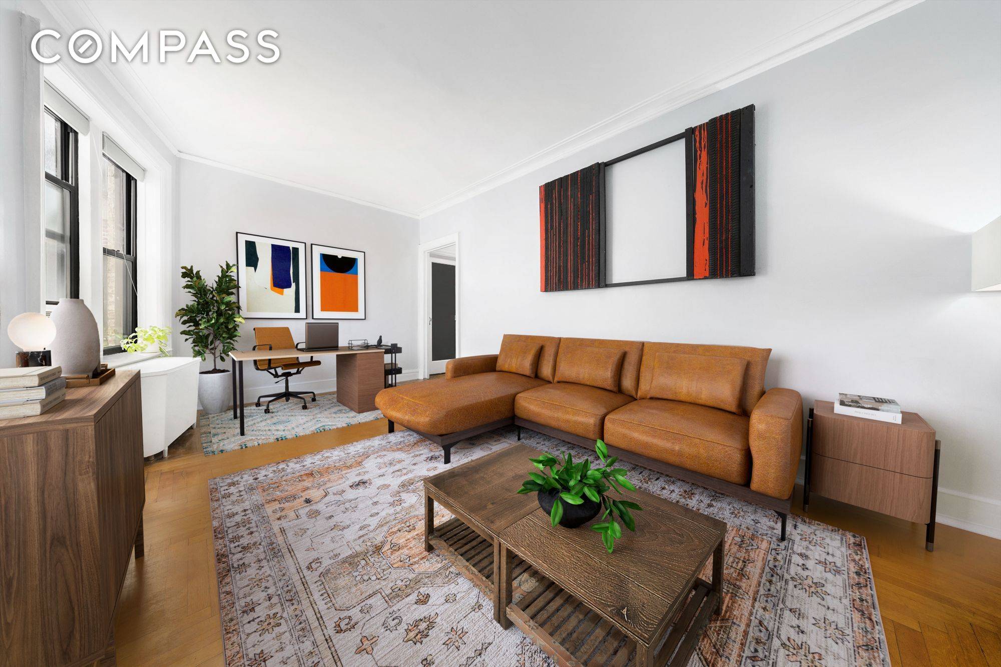 Located on a peaceful tree lined block, this thoughtfully renovated home offers windows in every room, blending prewar charm with modern comfort.