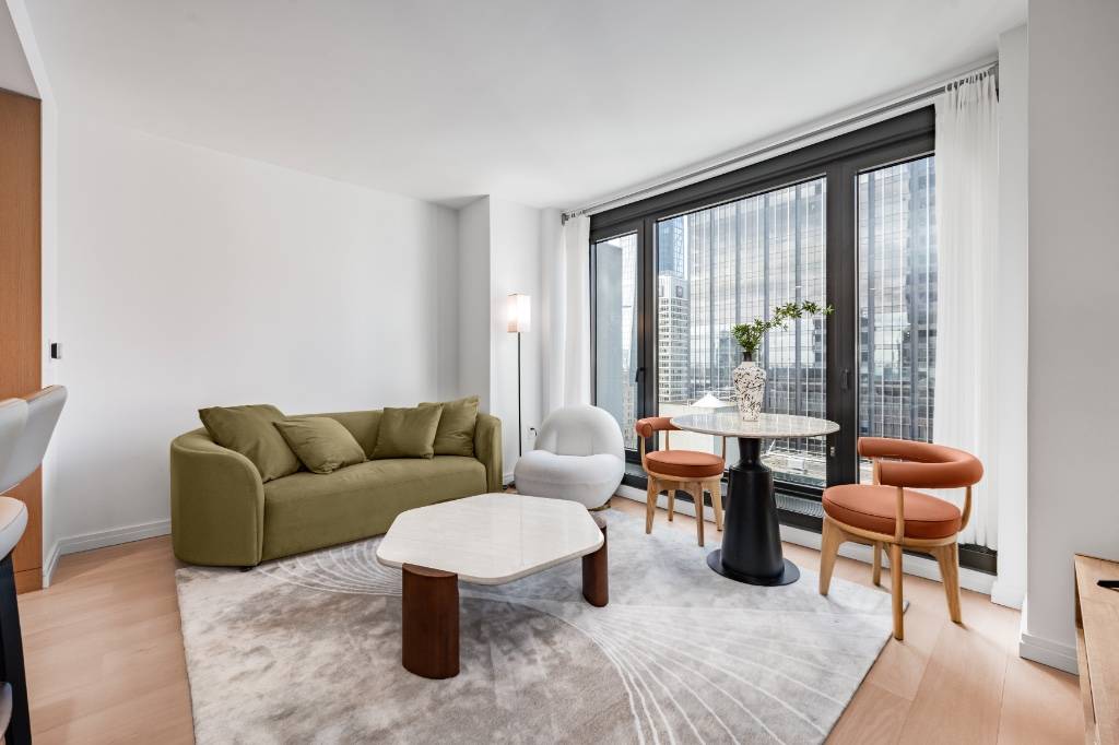 Available Fully Furnished for lease through May 10, 2026 within the luxurious ONE11 Residences, atop the Thompson Central Park hotel brand new high floor 2 bedroom for rent featuring refined ...