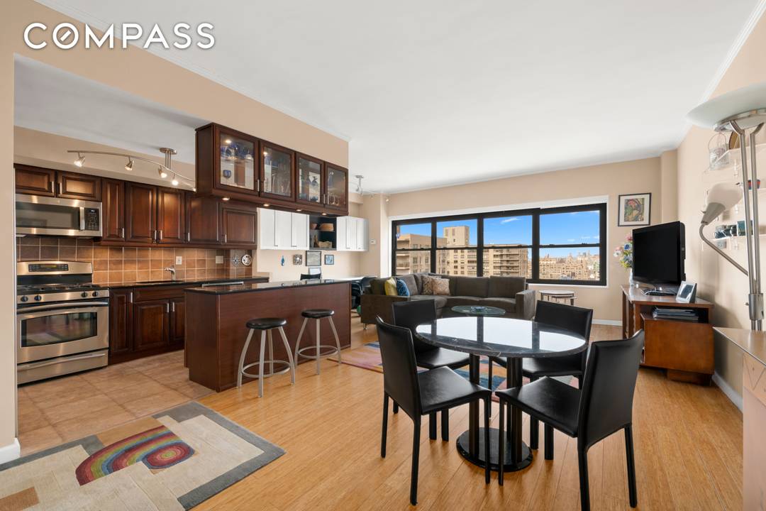 Co op Top floor unit 9. 5ft ceiling height Bamboo flooring Maintenance includes gas and electric Convertible two bedroom layout possible Perched on the highest floor at 140 West End ...