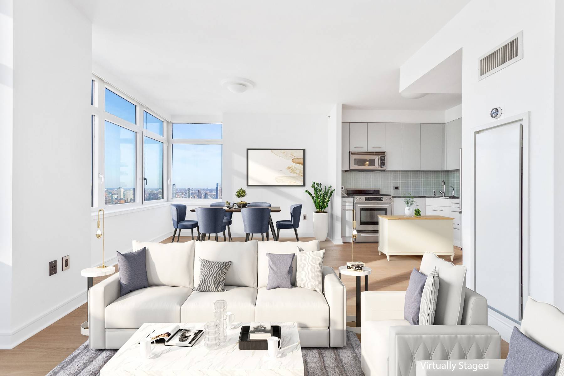 Feel like you could almost touch the clouds as you live 50 stories above the bustle of city life.