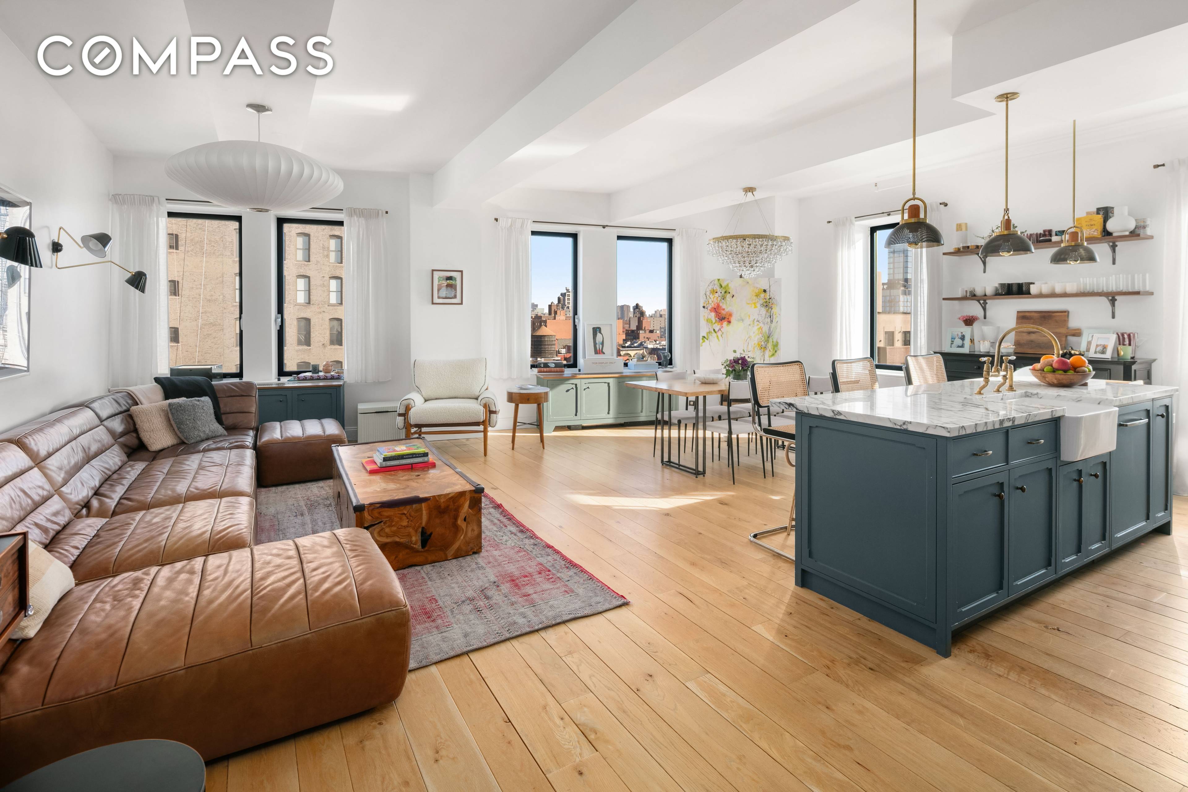 Completely renovated with stunning finishes and surrounded by sun flooded exposures, unit 11D at 225 Lafayette is a spectacularly crafted loft residence.