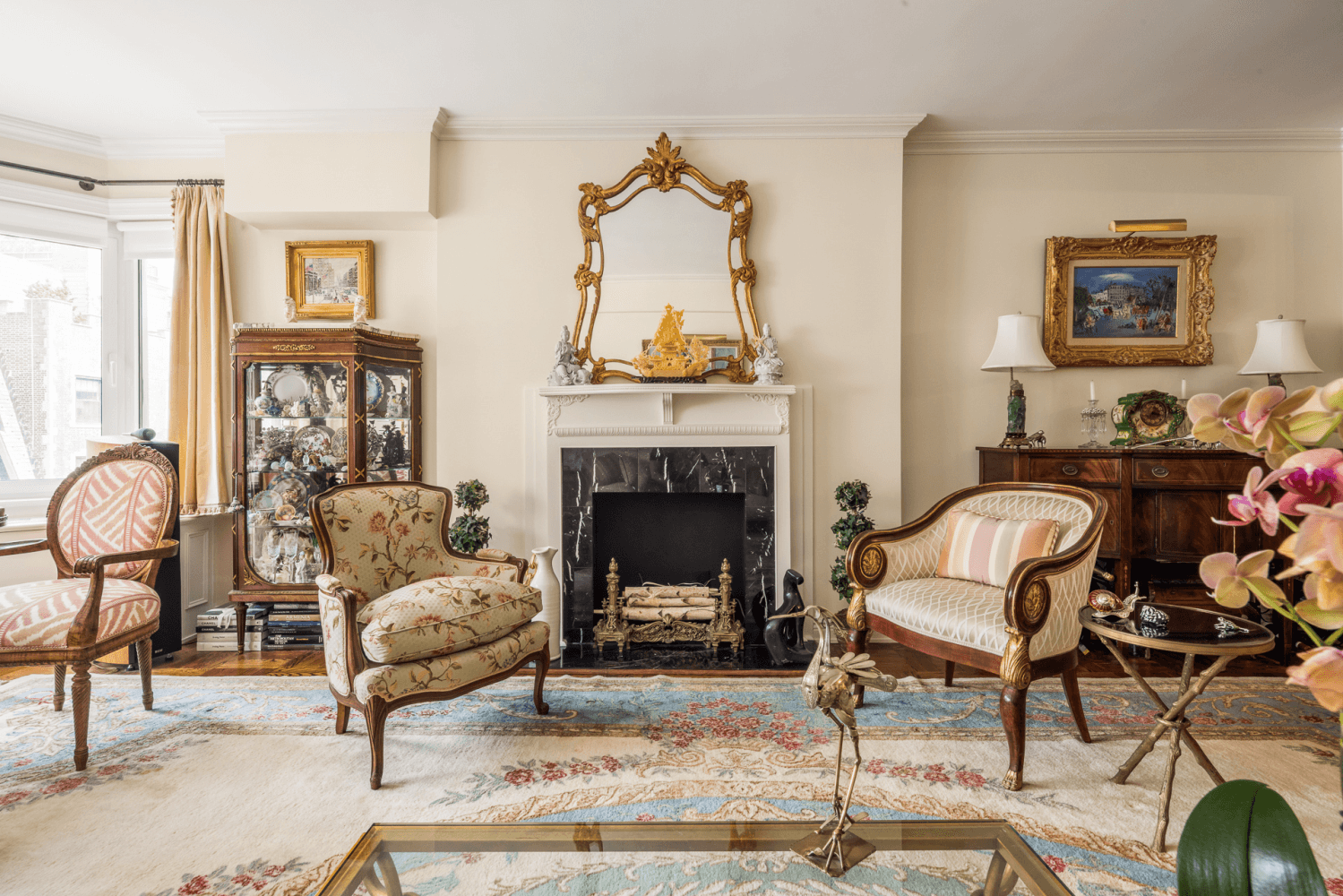 High floor elegant Fifth Avenue home along Museum Mile located directly across the street from The Metropolitan Museum of Art and Central Park.