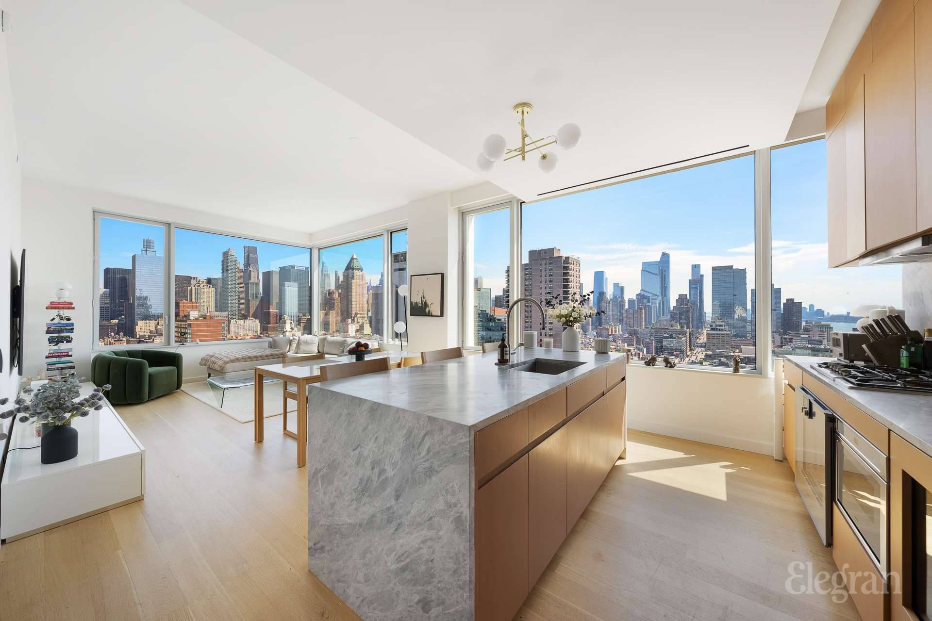 Welcome to Residence 25A at 611 West 56th Street a refined two bedroom, two and a half bathroom home offering over 1, 400 square feet of thoughtfully designed living space ...