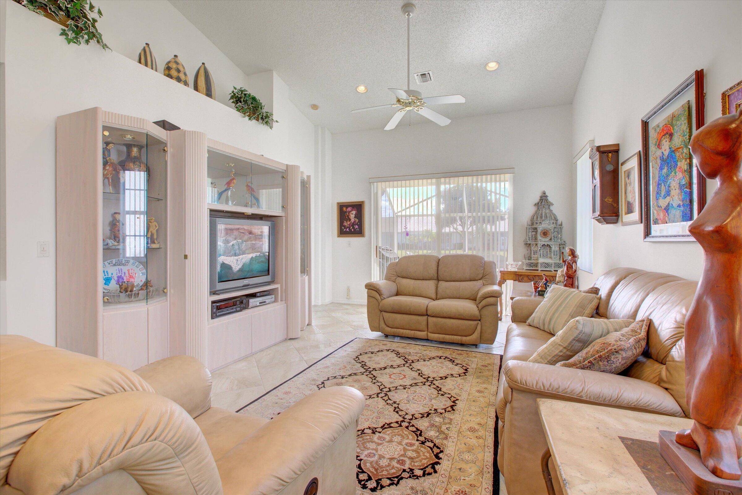 Well appointed two bedroom and two bath villa home with den office and a two car garage.