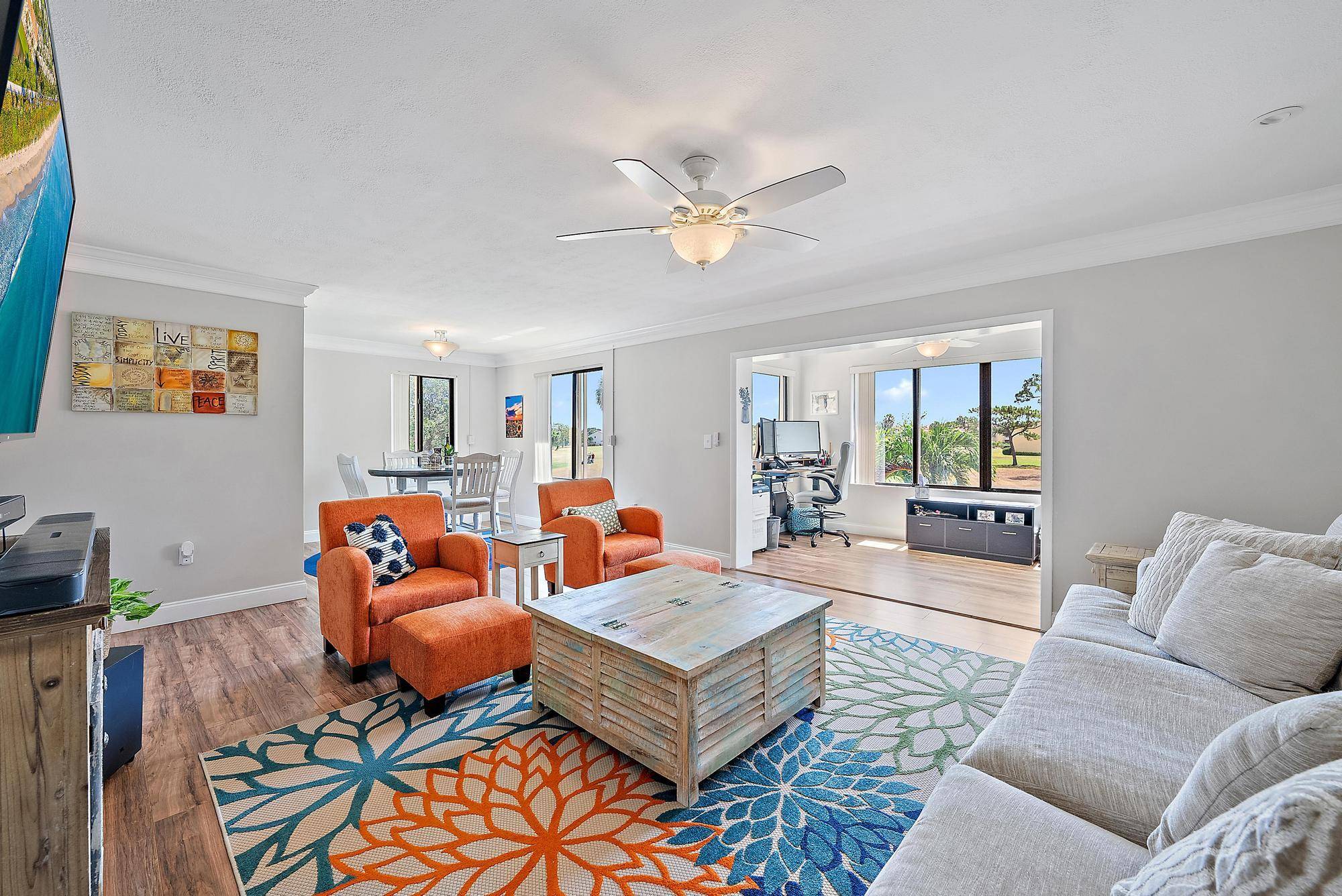 WOW ! Discover effortless Florida living in this beautifully renovated 3 bedroom, 2 bath second floor condo in the highly desirable Miles Grant Country Club.