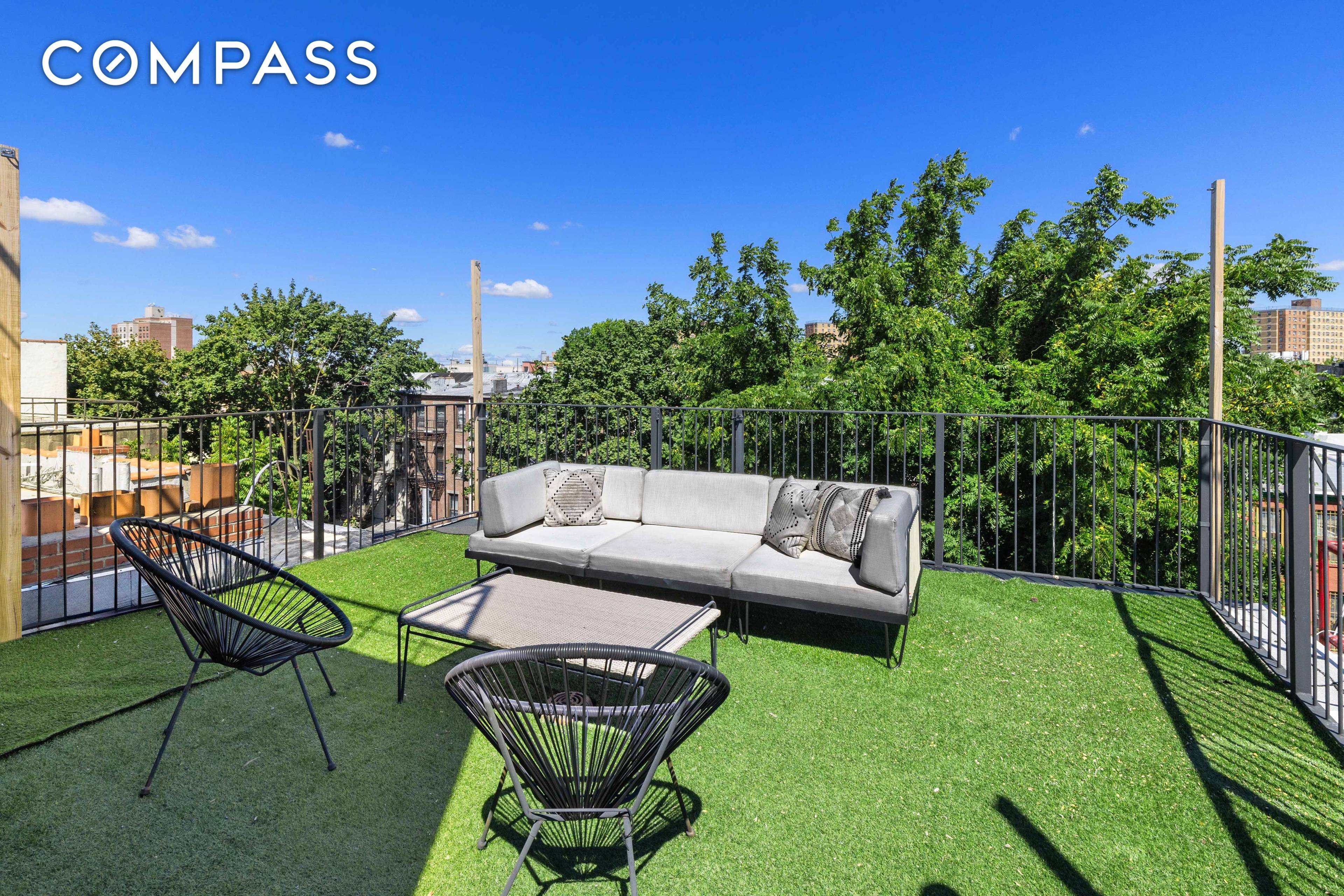 Perched atop a beautifully restored limestone townhouse in leafy Stuyvesant Heights, this two bedroom, two bathroom penthouse offers a rare blend of historic elegance and contemporary ease.