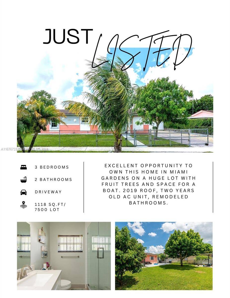 EXCELLENT OPPORTUNITY TO OWN THIS HOME IN MIAMI GARDENS WITH FINANCING FLEXIBILITY INCENTIVES, INCLUDING PRIVATE FINANCING.