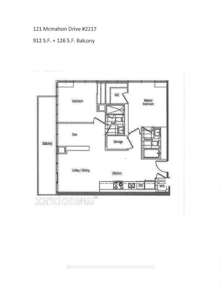 Luxurious Tango In Concord Park Place, Unobstructed Park View W 126 Sf Balcony, Bright amp ; Functional Spacious 2 1 Bedroom Corner Unit.