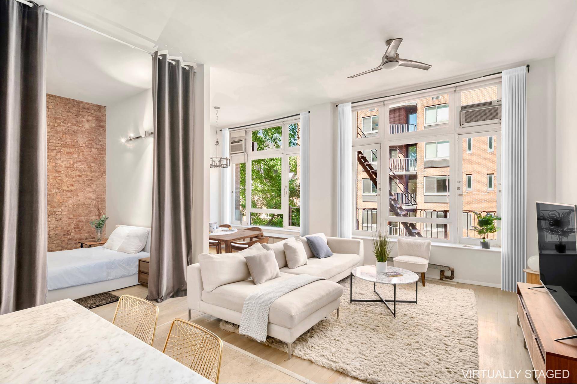 This unique and sunlit loft in prime Chelsea is the result of a seamless combination of two units.