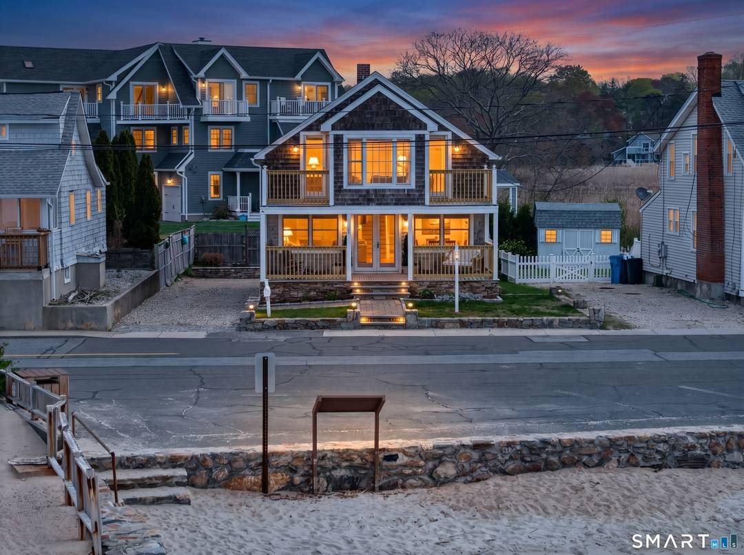 Tucked away in a charming shoreline setting, this retreat on Salt Island Road is directly across the street from Long Island Sound with breathtaking unobstructed water views.