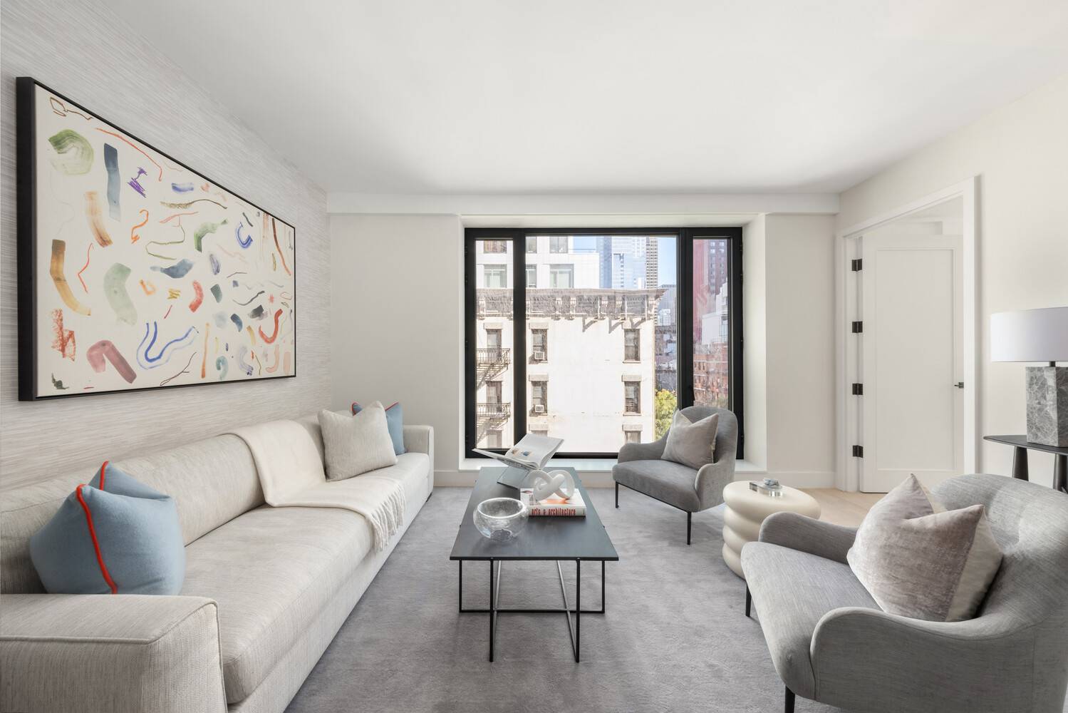 Welcome to Residence 2D N a beautifully designed two bedroom, two bathroom corner residence with 864 square feet of interior space.