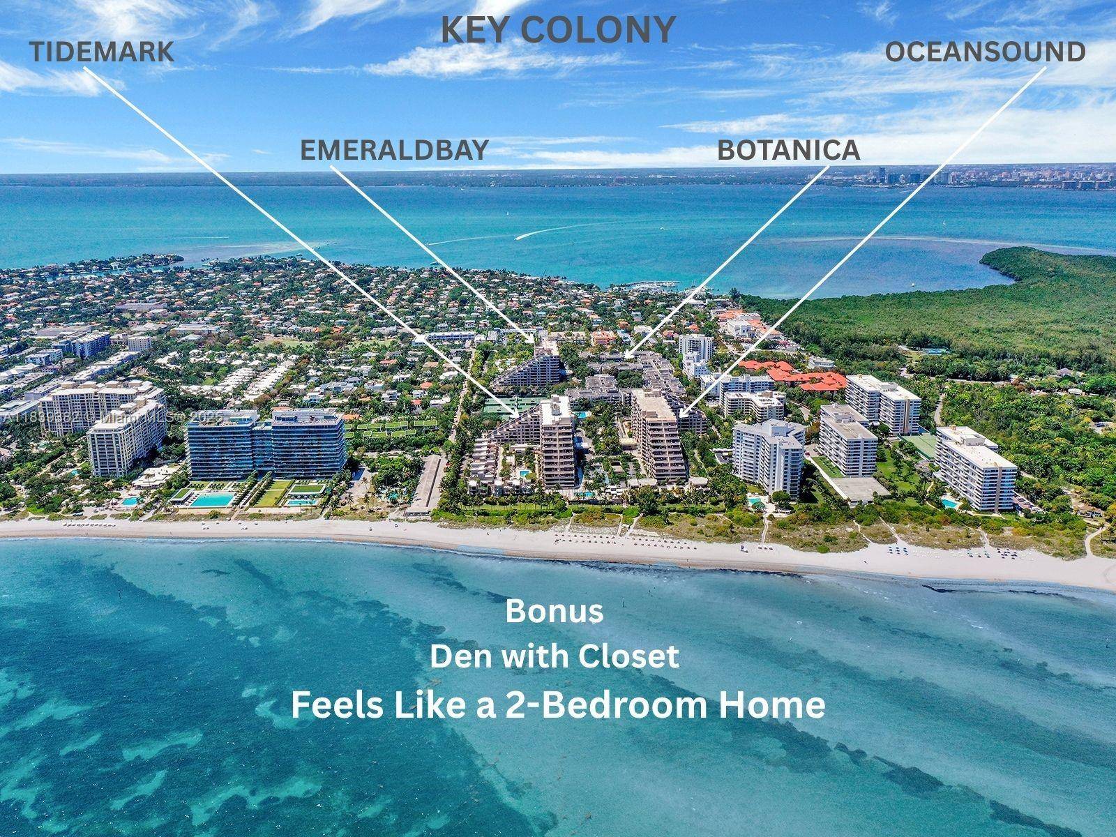 Step into this beautifully remodeled 1, 059 sq ft condo in Key Biscayne that feels like a 2 bedroom home, featuring a spacious primary bedroom, a versatile den with closet, ...