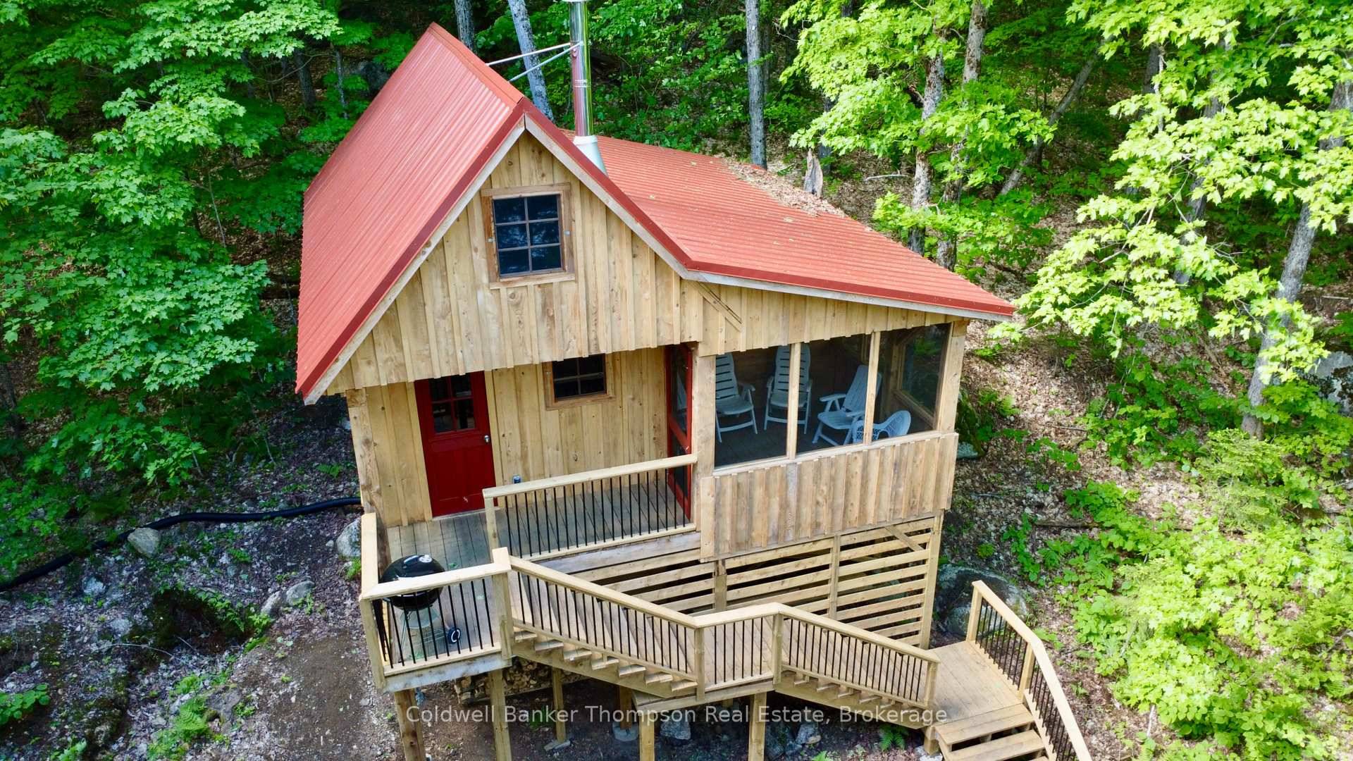 Come discover this newly built off grid Timber frame Algonquin Park style cabin resting on the shores of beautiful Island Lake.