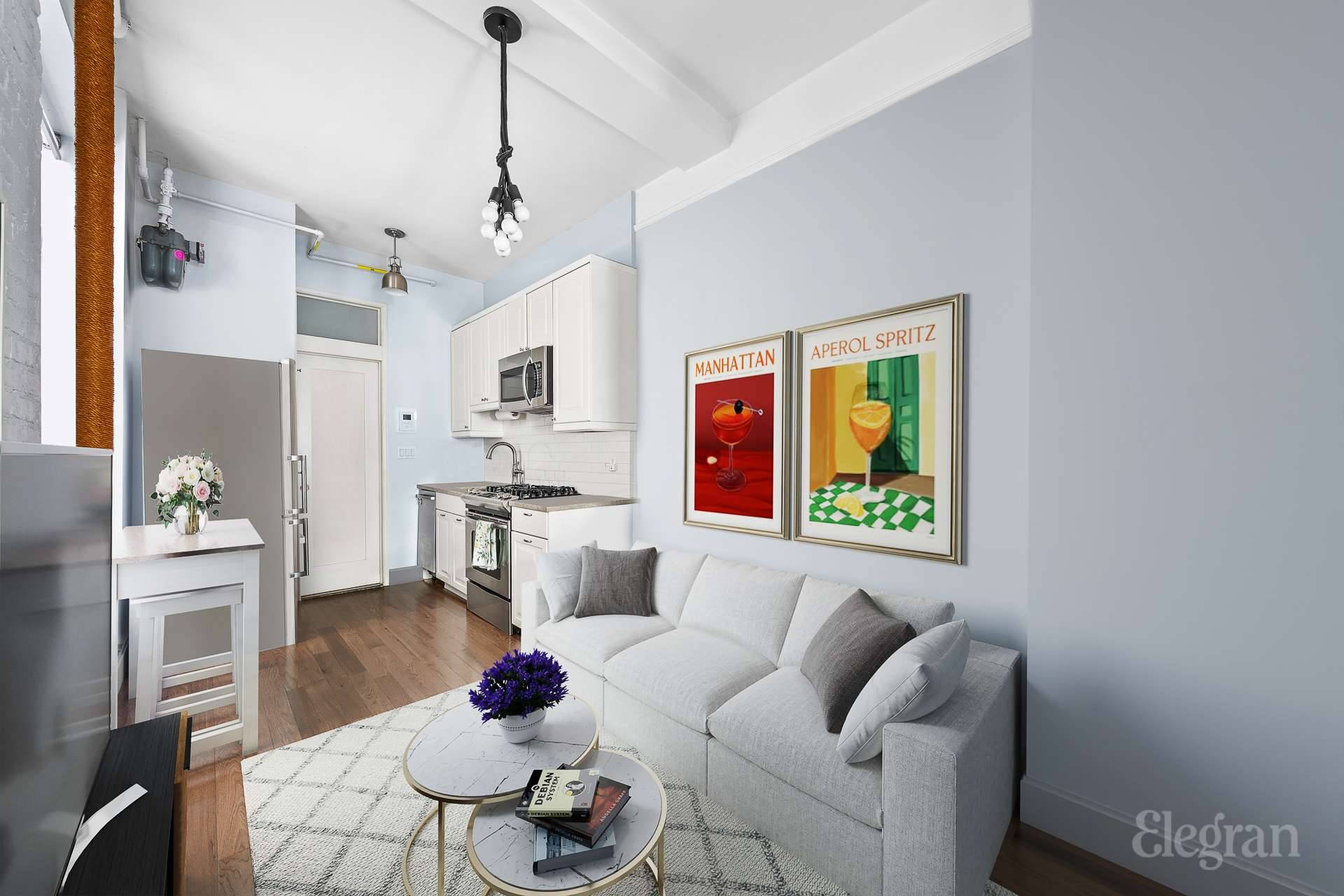 Apartment 1A is a beautifully renovated 2 bedroom, 1 bath apartment located in an intimate prewar Beaux Arts co op on a quiet, tree lined block.