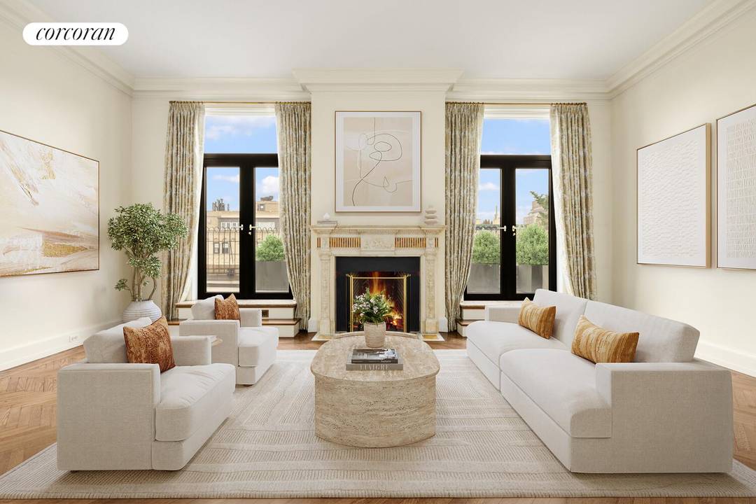 Perched atop one of Park Avenue's most coveted cooperatives, this sun drenched penthouse is a rare offering of scale, privacy, and timeless elegance.