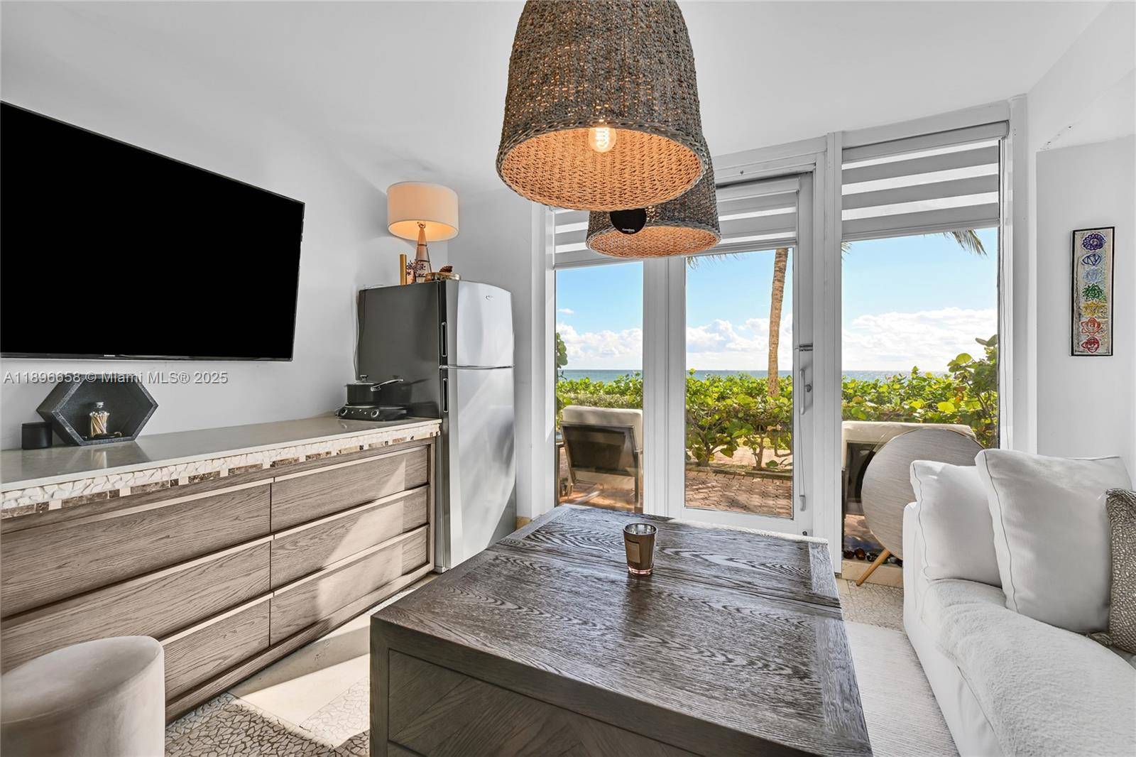 Beautifully renovated beachfront cabana located directly on the ocean level, just steps from the sand.