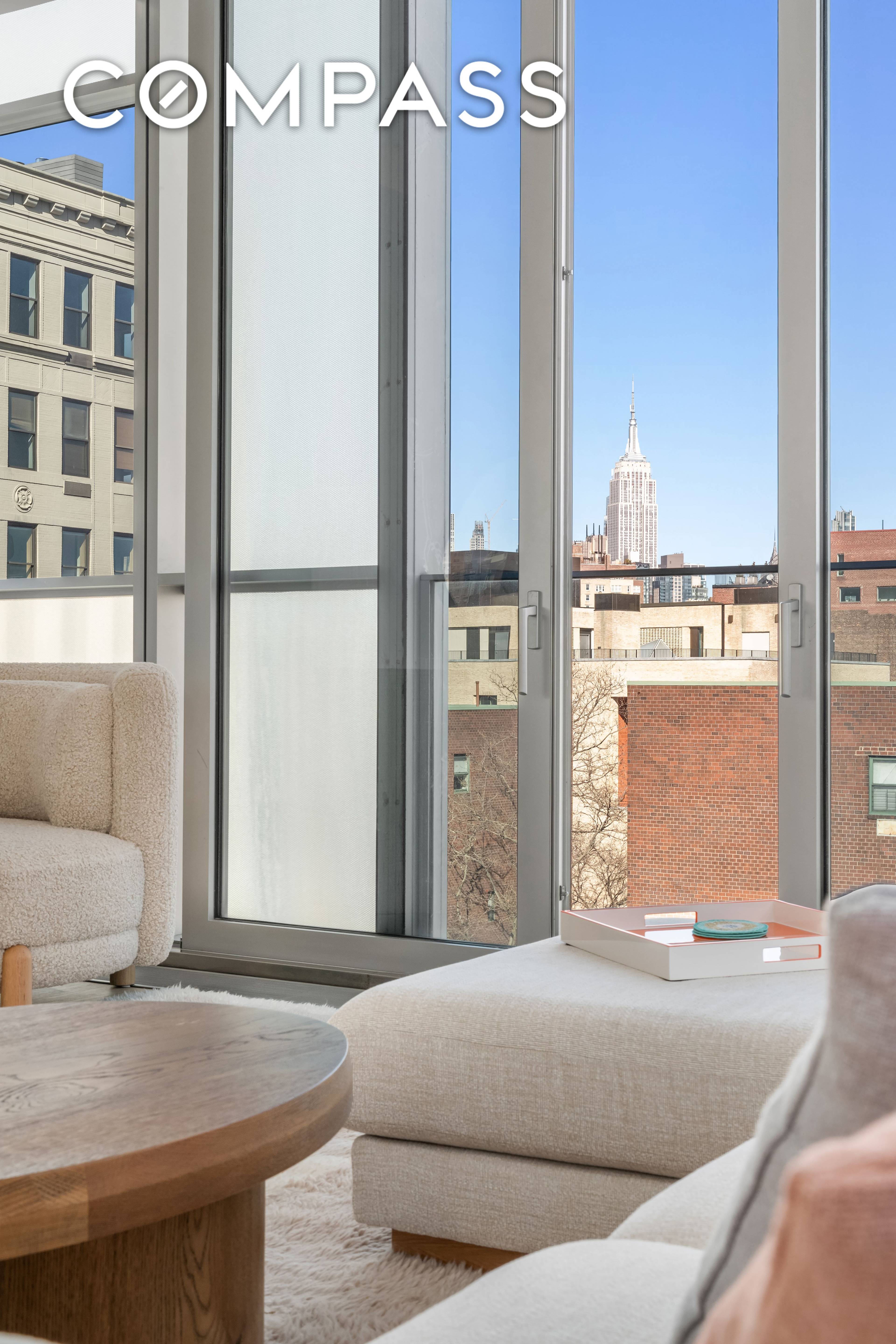 Residence 6B is a light filled contemporary condominium with extraordinary views, located at 166 Perry between Washington and West Streets in the prime Far West Village.