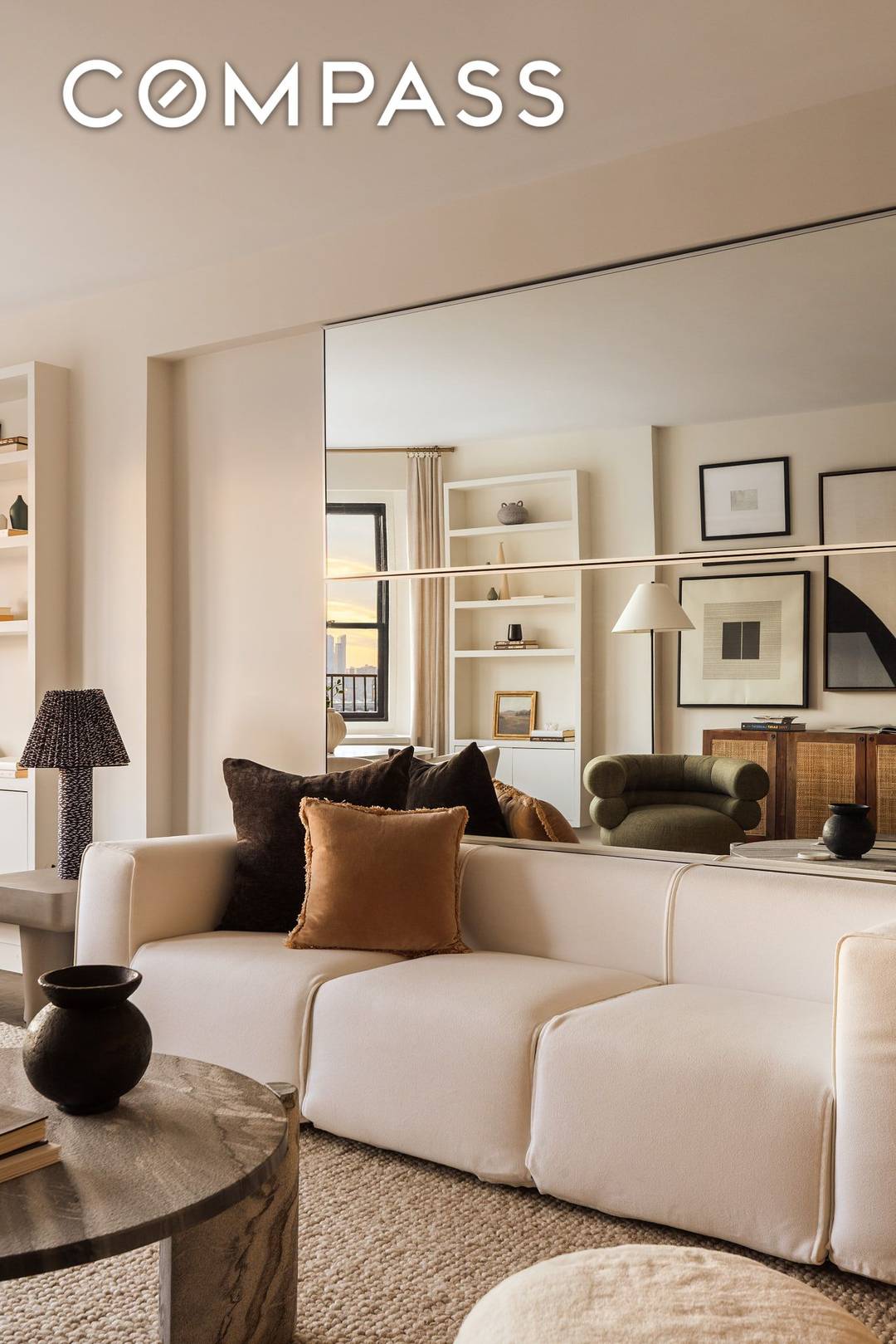 Bask in dramatic skyline and river views in this turnkey, high floor West Village one bedroom, one bathroom home featuring multiple sunny exposures, a wonderful split layout, and classic designer ...