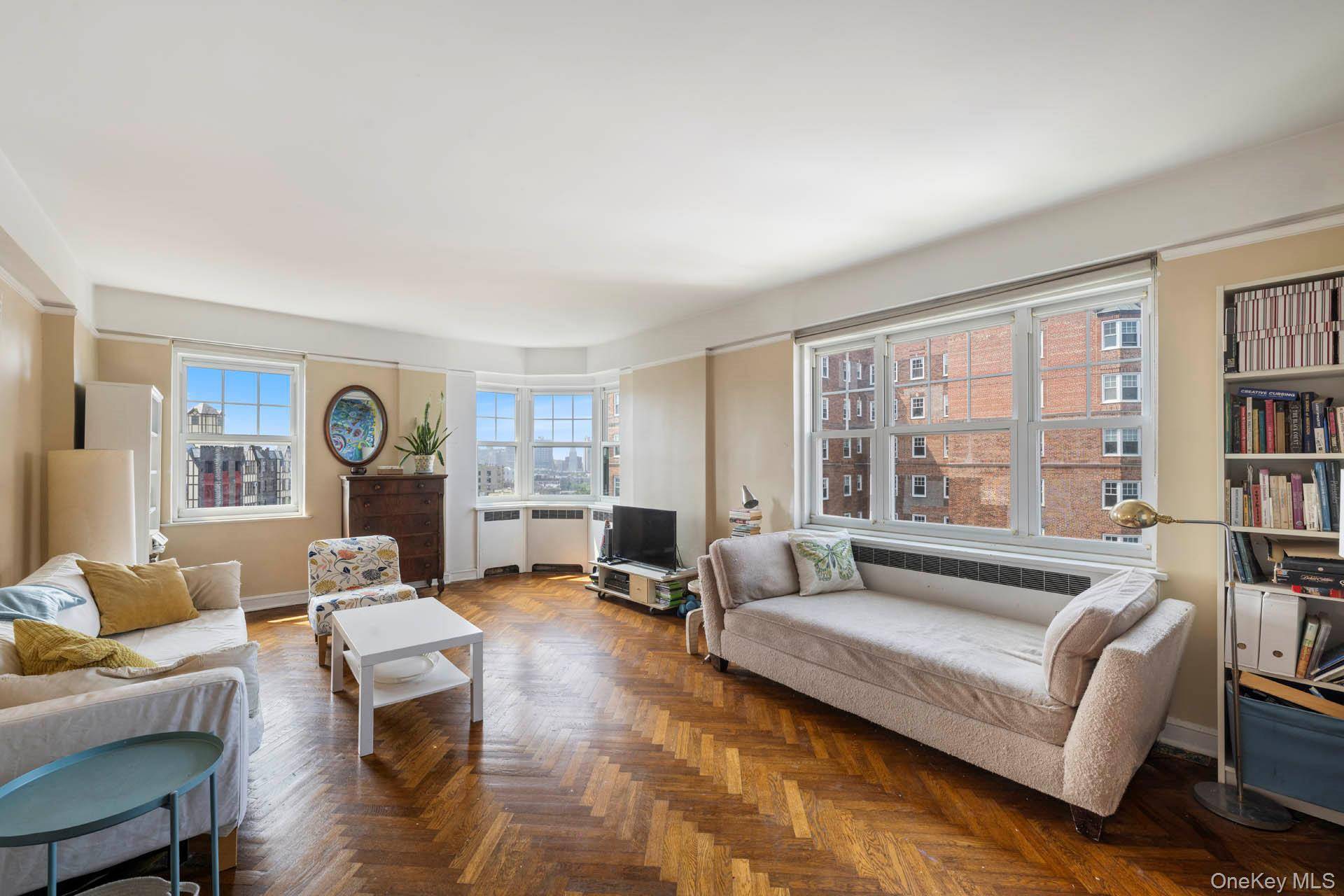Welcome to elevated city living in this spacious high floor two bedroom, one bath apartment in the iconic Castle Village co op.
