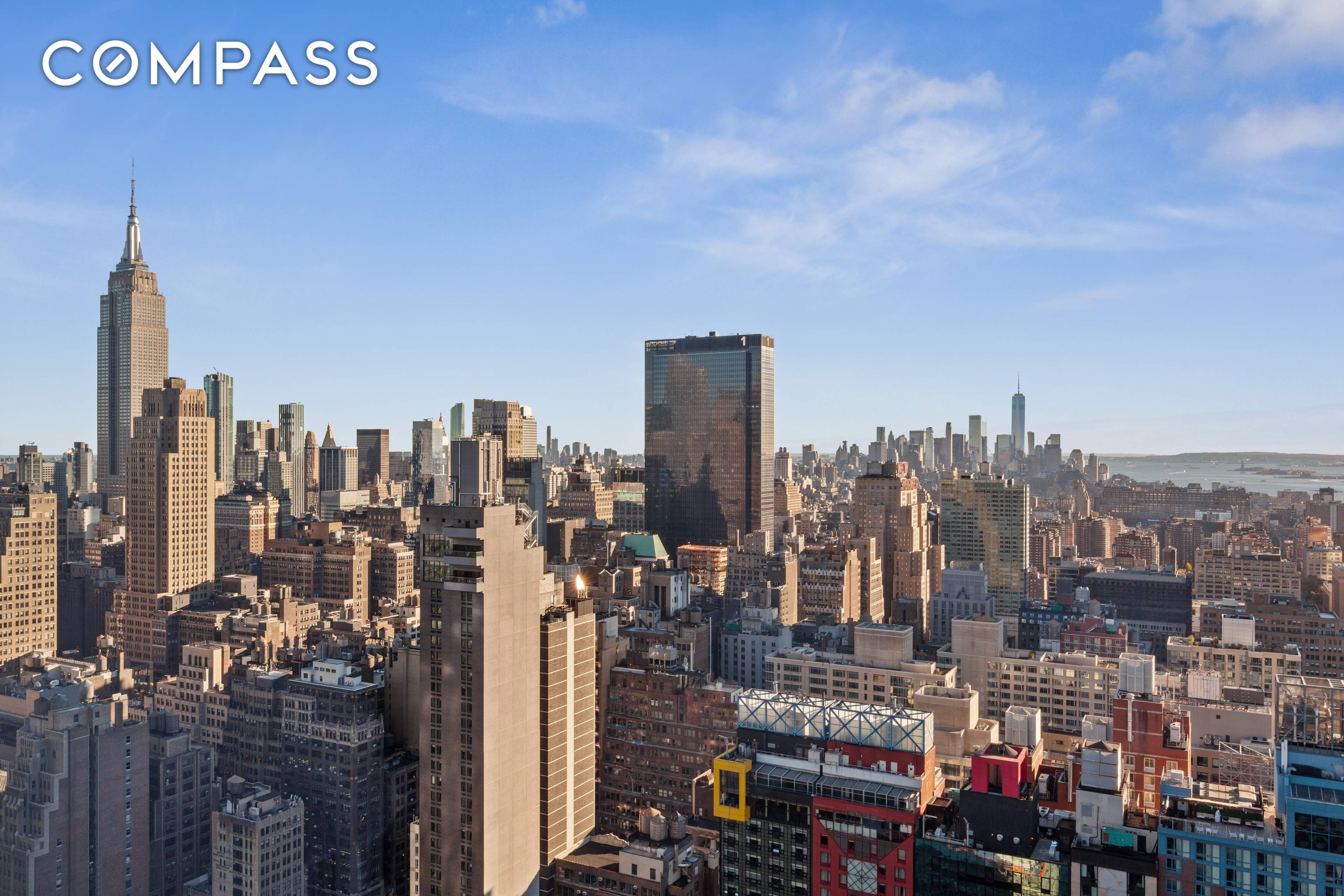 Up in the stratosphere on the 48th floor, this stunning corner 1 Bedroom 1 Bathroom home at the Orion condo is where luxury meets iconic NYC landmark views.