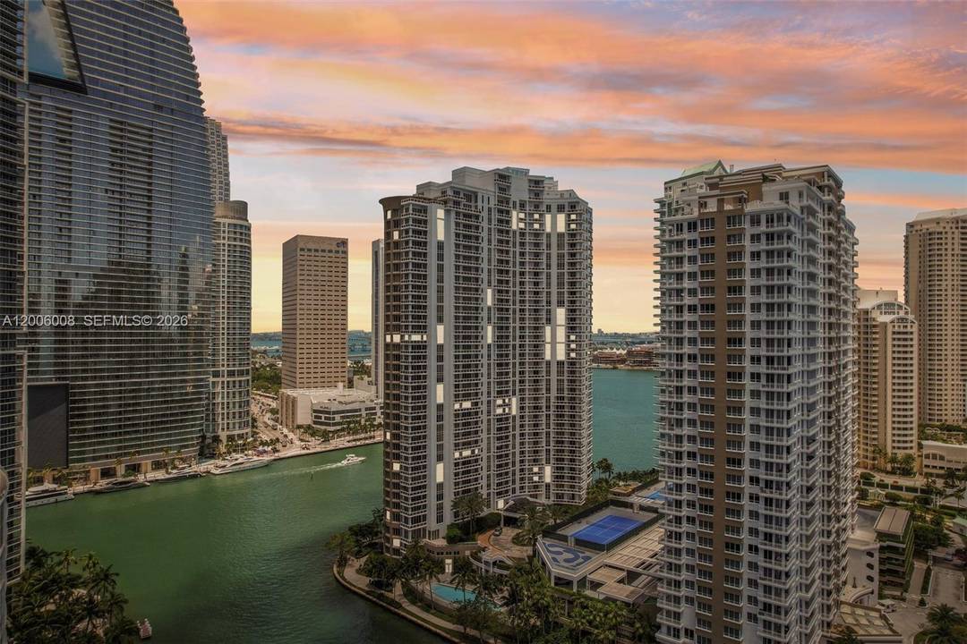 Beautiful Corner Residence at the prestigious Carbonell Condominium on exclusive Brickell Key.